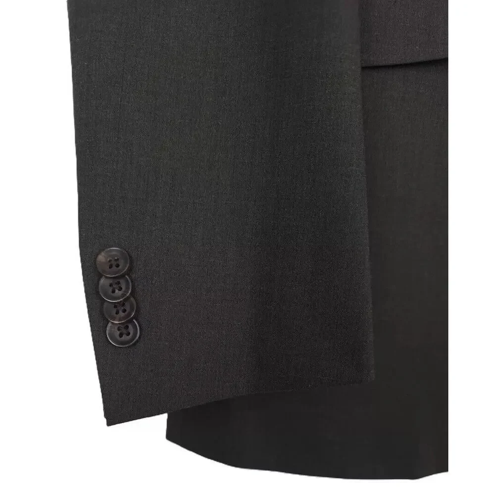 Kenneth Cole Reaction Mens Slim Fit Suit Jacket Blazer 38S Dark Grey Olive Solid - Picture 5 of 8